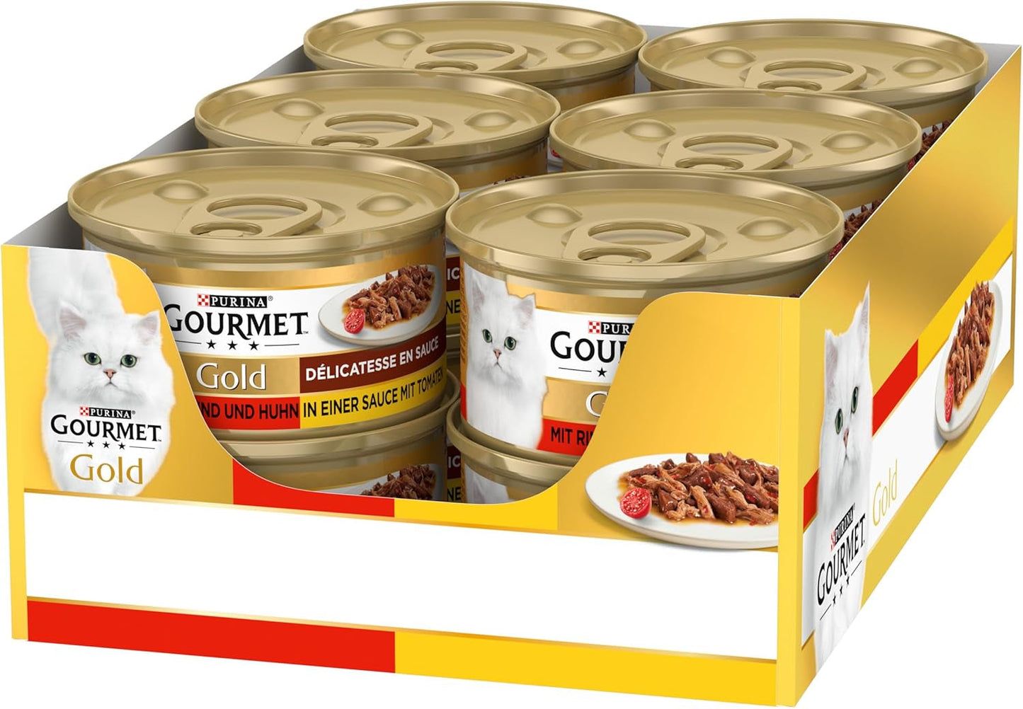 Gourmet Gold Délicatesse en Sauce alimento umido per gatti con manzo e pollo, confezione da 12 (12 x 85 g)