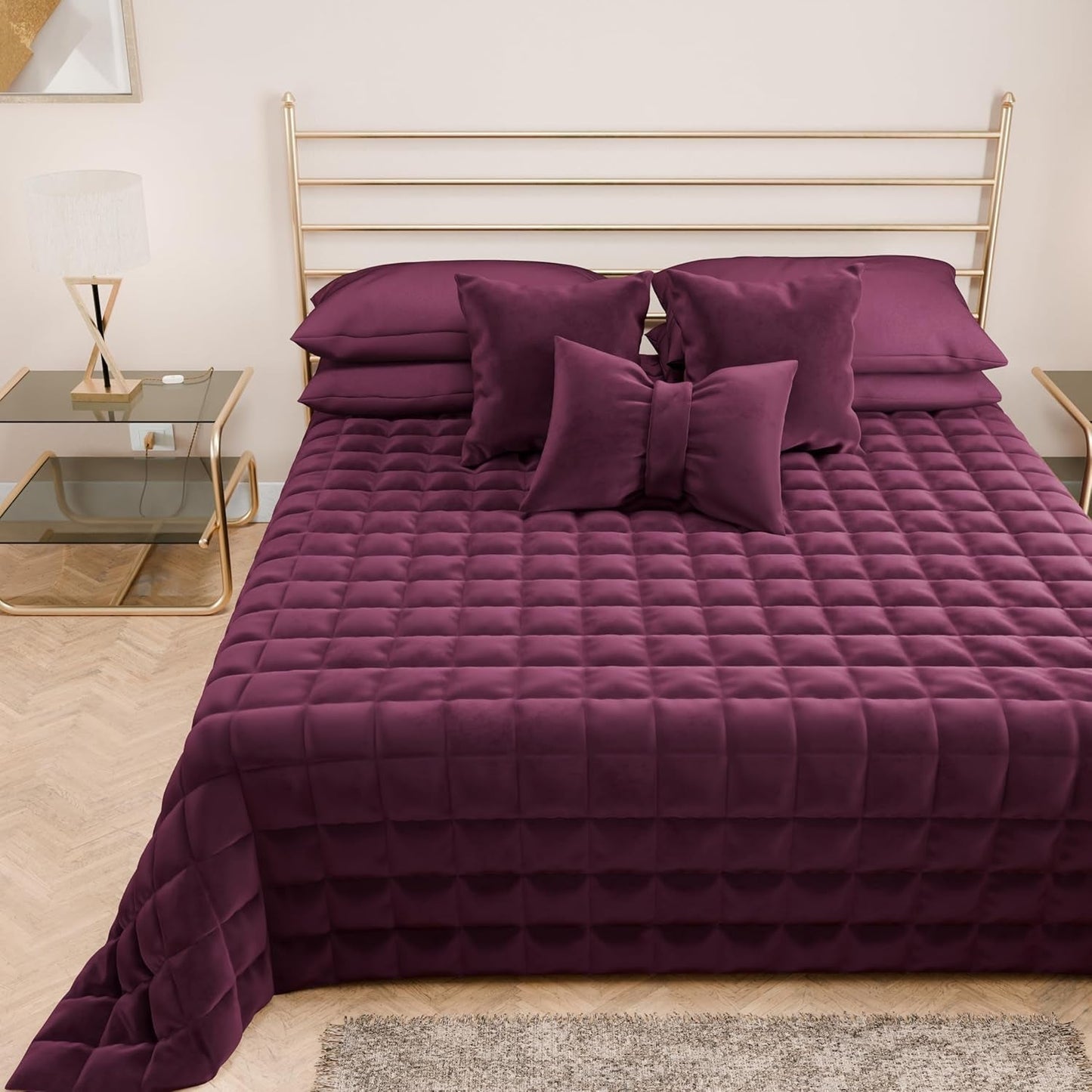 PETTI Artigiani Italiani - Copriletto singolo, copriletto double face, copriletto primaverile, blu notte, bianco, 100% Made in Italy