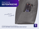Cuscino da lettura Traumnacht Cozy Back Cushion, 70 x 40 cm grigio scuro, rivestimento sfoderabile e lavabile in 100% poliestere, pratica tasca laterale, certificato Oeko-Tex, prodotto secondo gli standard di qualità tedeschi
