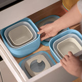 Guzzini - Kitchen Active Design, STORE&MORE Set 3 contenitori ermetici per frigo/freezer/microonde, alti - 19,5 x 19,5 x h12,3 cm | 750/1550/2800 cc- 17070852 Contenitori per alimenti Naty Shop