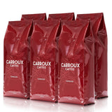 CARROUX Espresso, Bohnen ganze (6x 500 g). Per Siebträger u. Kaffee-Volllautomaten. Frisch geröstete Kaffeebohnen der Privat-Rösterei aus Hamburg