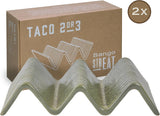 CreaTable, 33984, serie Street Food, set di stoviglie per 2, supporto Street Taco 2 in gres, lavabile in lavastoviglie e adatto al microonde, produzione di qualità