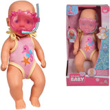 Simba 105030172 - Bambola da bagnetto appena nata, bambola in vinile in costume da bagno con occhialini da nuoto, 30 cm, bambola, età 3+ Bambole Naty Shop