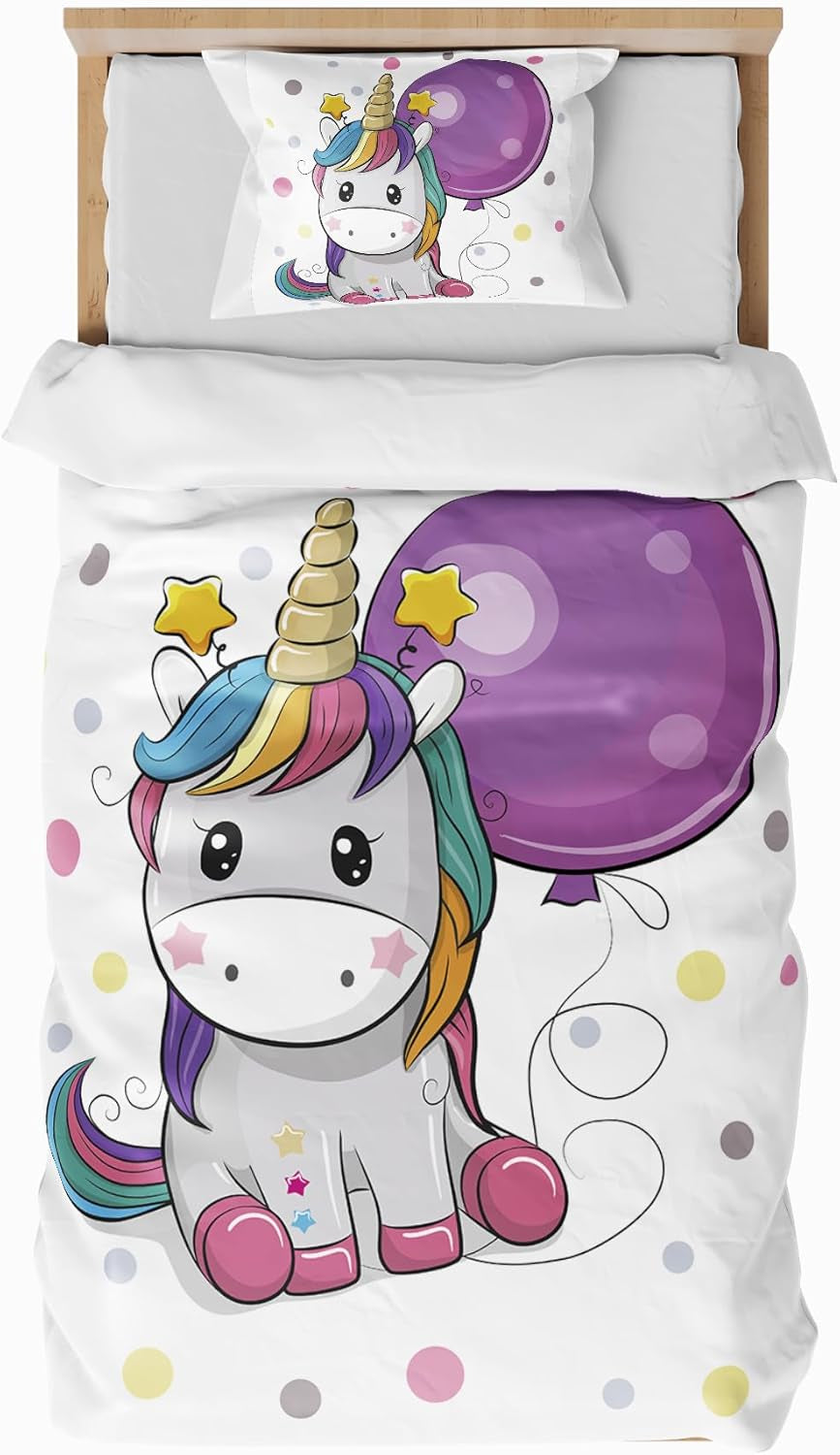 Biancheria letto per bambini varie misure e vari personaggi animati Biancheria letto - bambini Naty Shop Unicorno (modello 2) 100X135Cm+40X60Cm