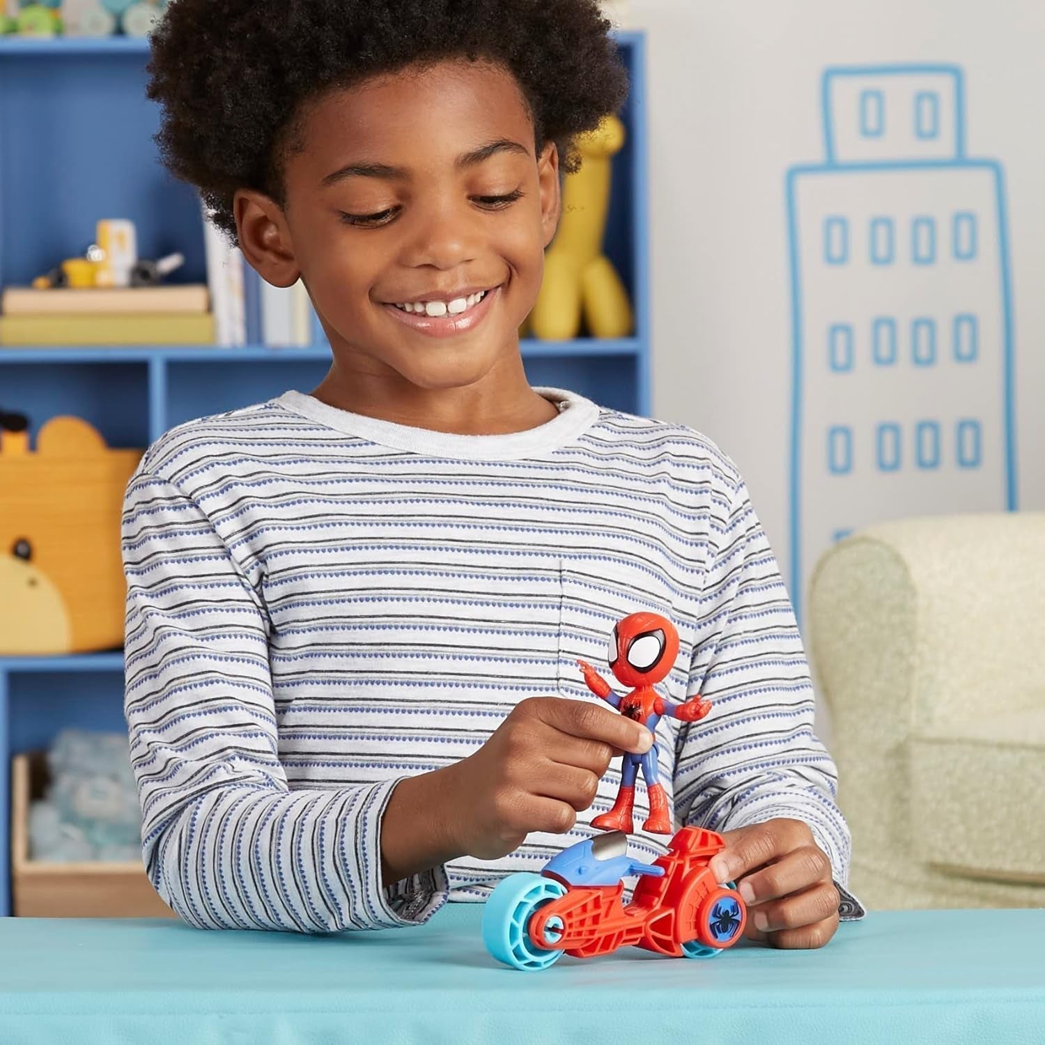 SPIDEY e I SUOI FANTASTICI AMICI Marvel Spidey Motocicletta Giocattolo per Ragazzi e Ragazze dai 3 Anni in su Action Figure Naty Shop