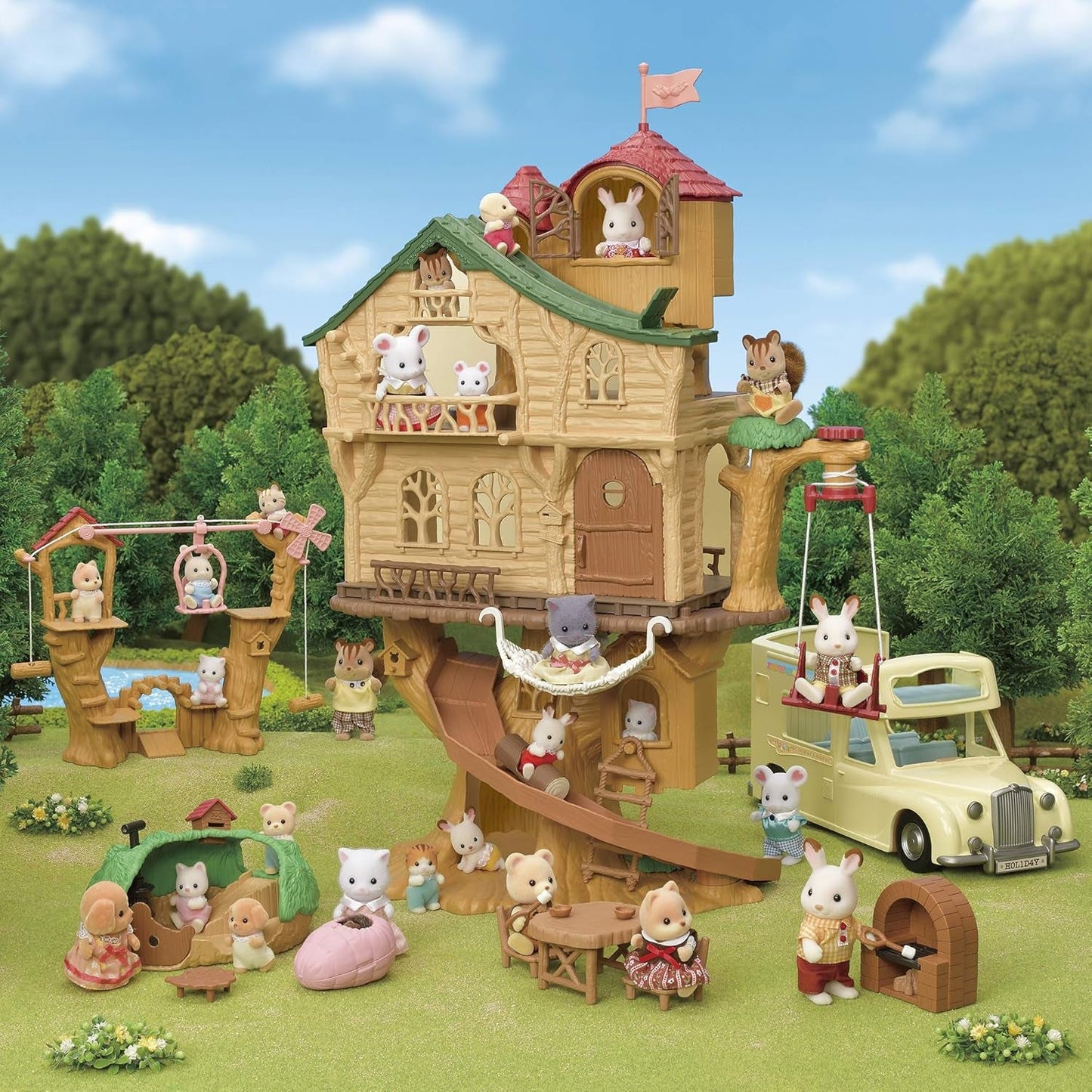 Sylvanian Families 5494 Casa sull'albero con avventura - Set da gioco per casa delle bambole