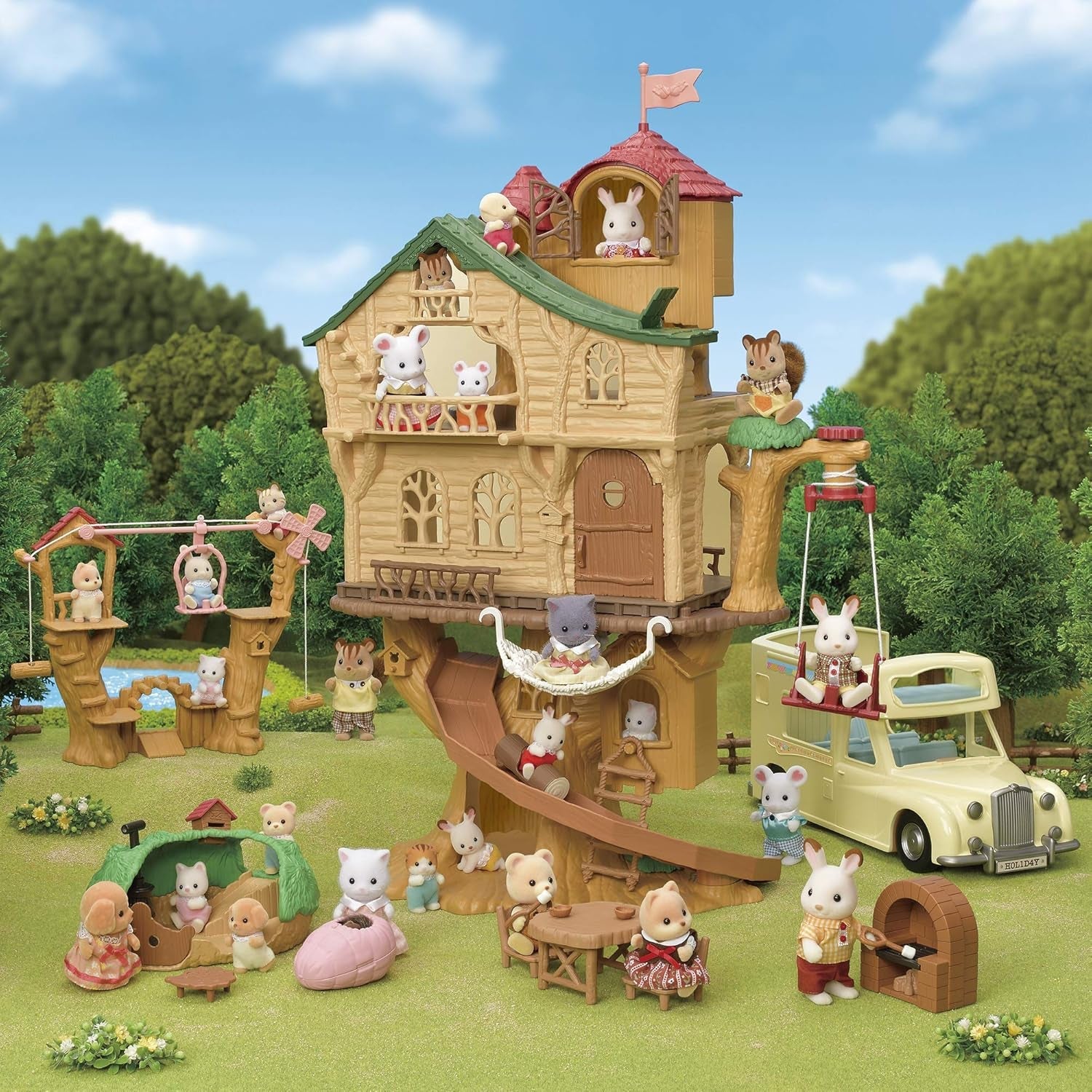 Sylvanian Families 5494 Casa sull'albero con avventura - Set da gioco per casa delle bambole