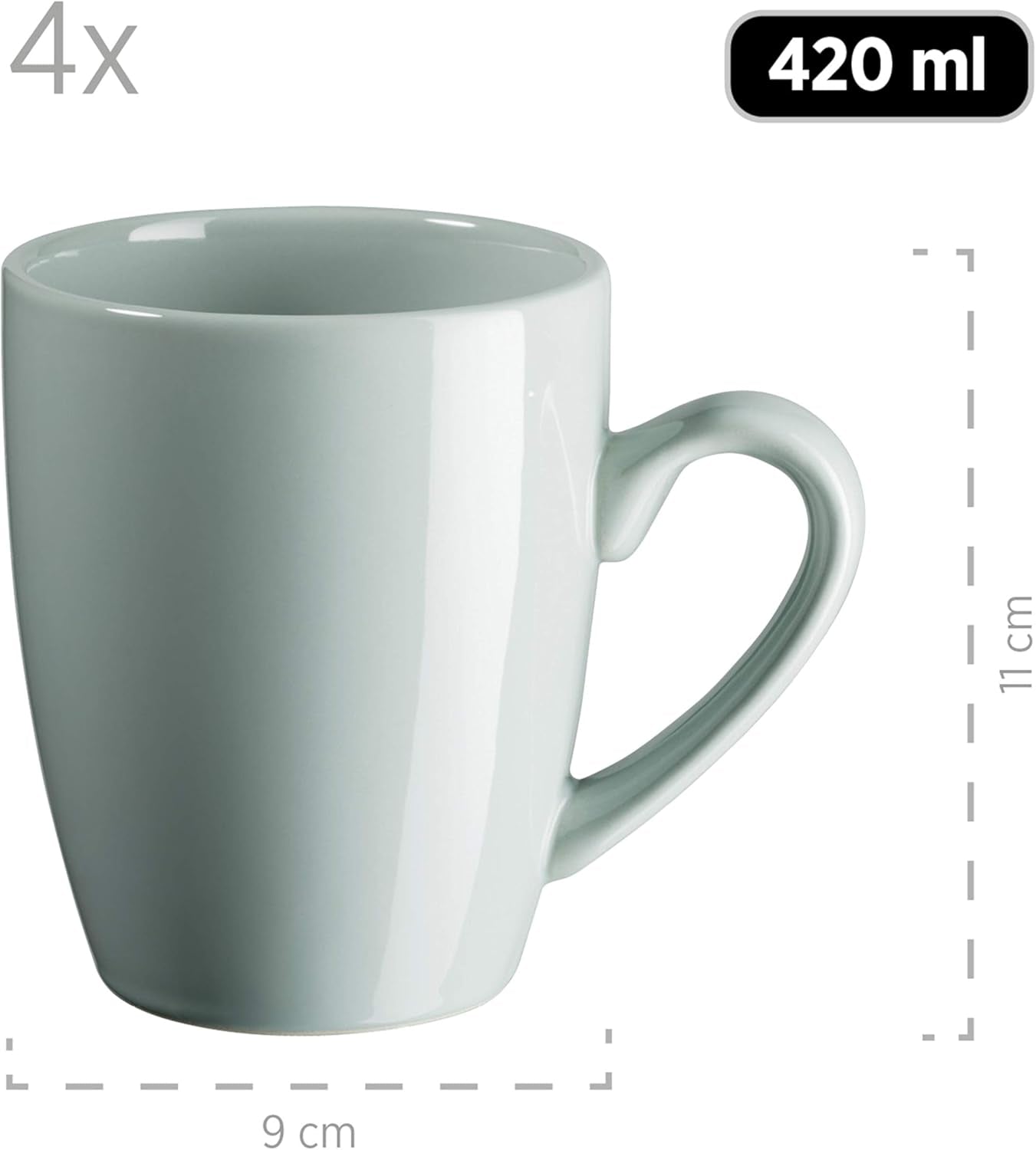 MÄSER Pastel Selection, Modernes Geschirr Set für 4 Personen, 16-teiliges Kombiservice aus Keramik, Steinzeug, Türkis-Grün