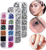 4600 pezzi Strasssteine ​​​​per Nägel, Nagel Glitzersteine ​​3 Verschiedene Stil Flache Nail Gems Nägel Steine ​​​​Klein Nagel Steinchen Mit Pinzette Und Strass Picker Dotting Pen Für Nägel/Kleidung/Handwerk