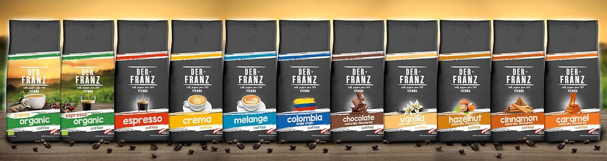 Caffè Der-Franz Melange, intensità 3/5, 100% Arabica, chicchi di caffè interi, 4 x 1000 g