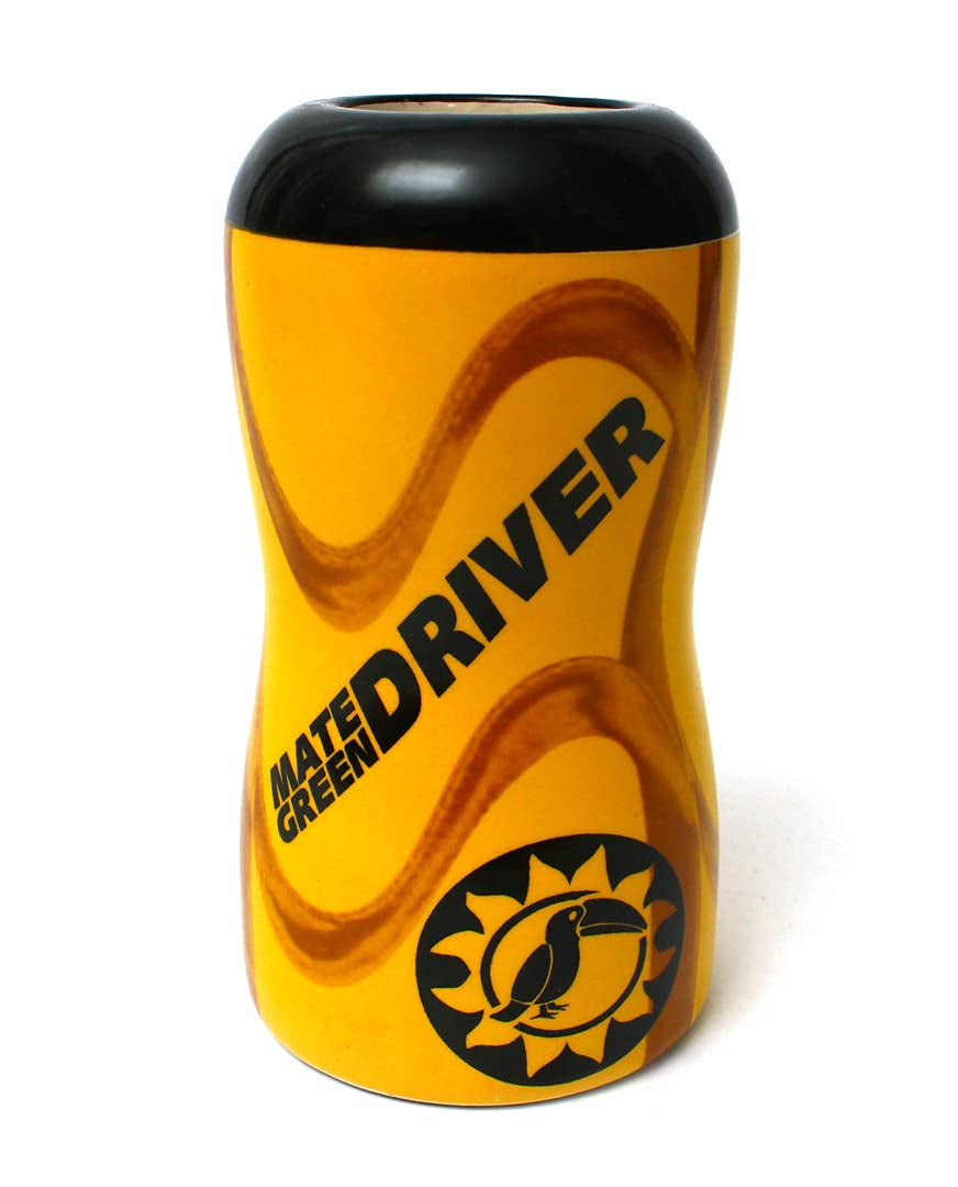 Tazza da tè Yerba Mate DRIVER Tazza in ceramica Tazza per auto Perfetta per i viaggi in auto Mate Tè e bevande fredde o calde Tazza in ceramica Completamente smaltata 1,75 kg
