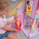 Kidkraft Candy Castle Casa delle Bambole in Legno con Mobili e Accessori, Casetta Lama Unicorno, Sollevatore Torta Gelato e Sedia in Gomma per Bambole, Giocattolo per 3 Anni, 20242 Naty Shop Dollhouses