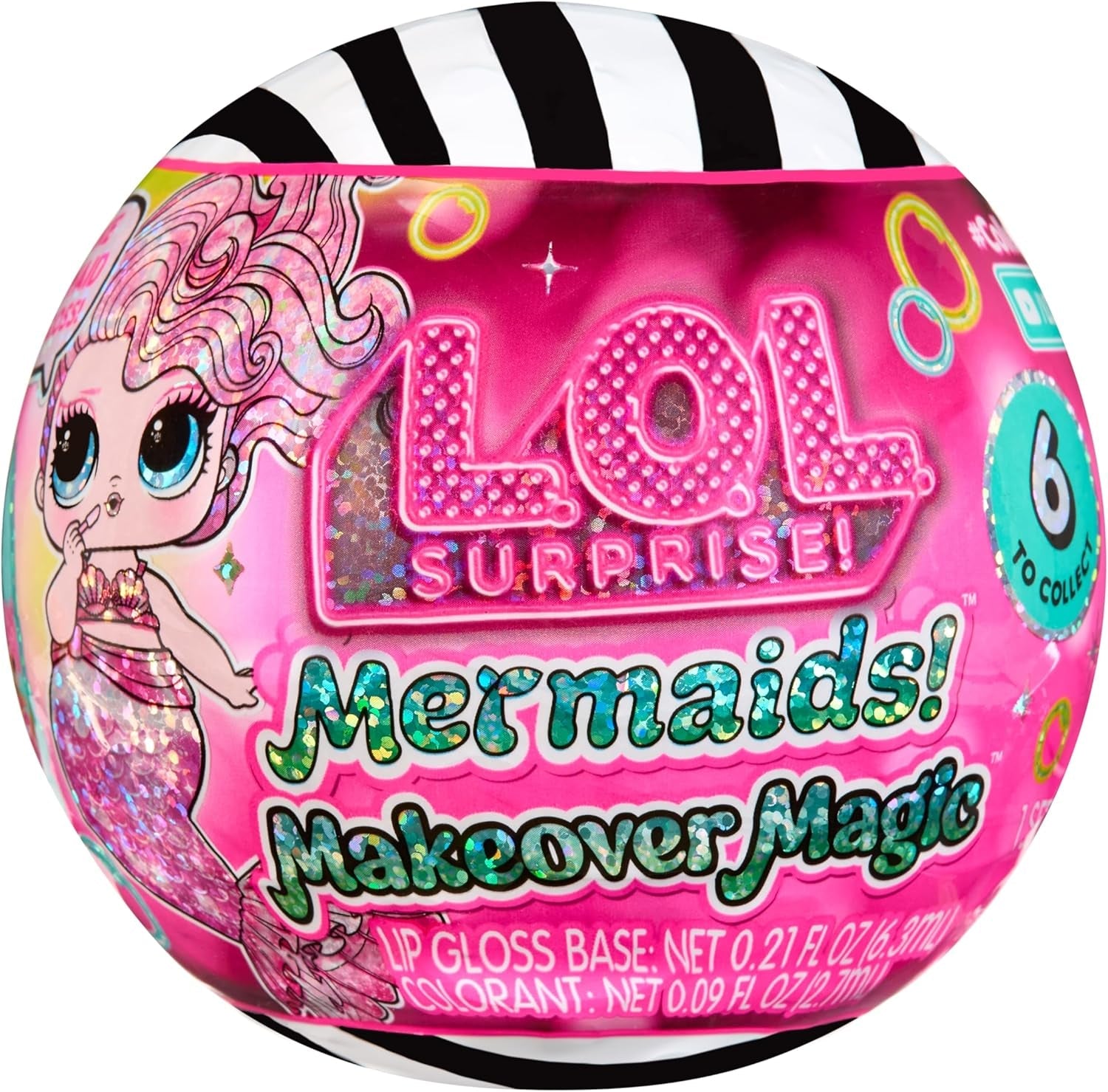 LOL Sorpresa! Sirene Makeover Magic Tots - Vero lucidalabbra per te e la tua bambola per realizzare, mescolare e creare trucchi, Divertente gioco con l'acqua, 6 bambole da collezionare - Dai 4 anni in su