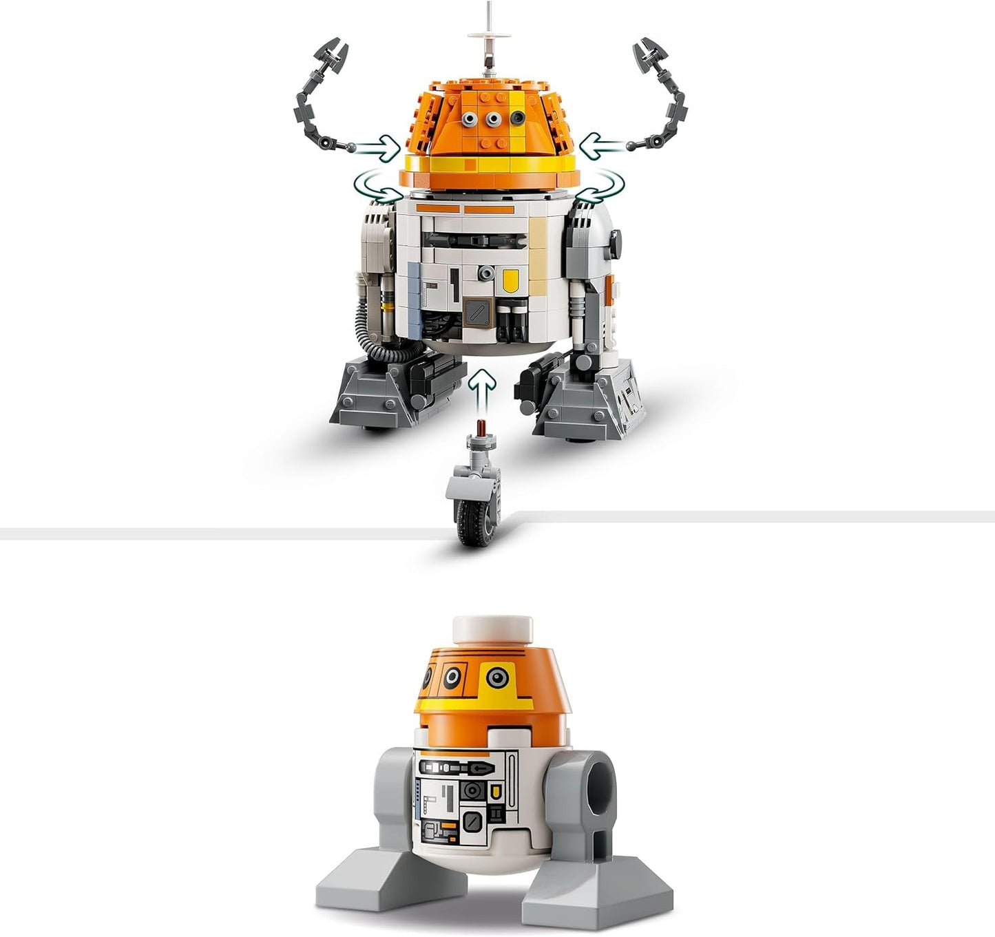 LEGO Star Wars personaggio 75416 Ahsoka Astromech Droid Chopper (C1-10P) - giocattolo con testa mobile, bracci staccabili e ruota centrale - regalo per i fan di Ahsoka, ragazzi e ragazze sopra i 10 anni Set di costruzione Besuche den LEGO-Store