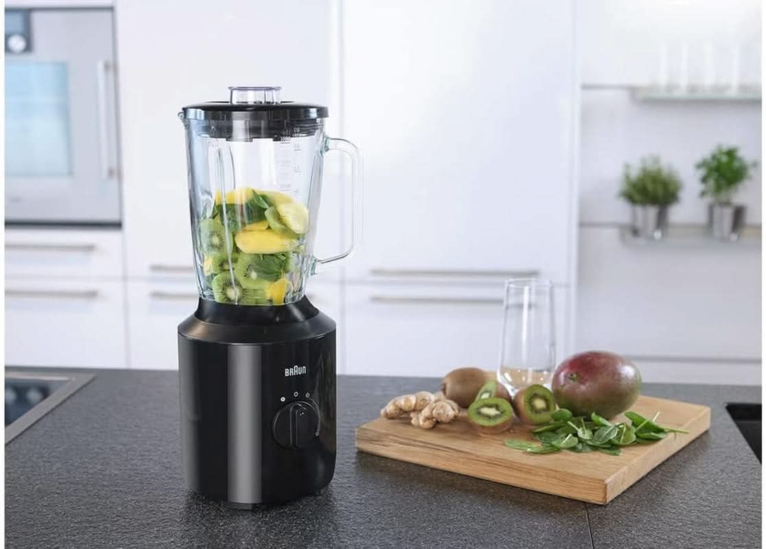 Braun Powerblend 3 JB 3150 BK Robot da cucina - 1,5 L Glass-Mixaufsatz, Küchenhelfer Zum Zerkleinern, Pürieren & Mixen, 800 Watt, Schwarz Kitchen Naty Shop
