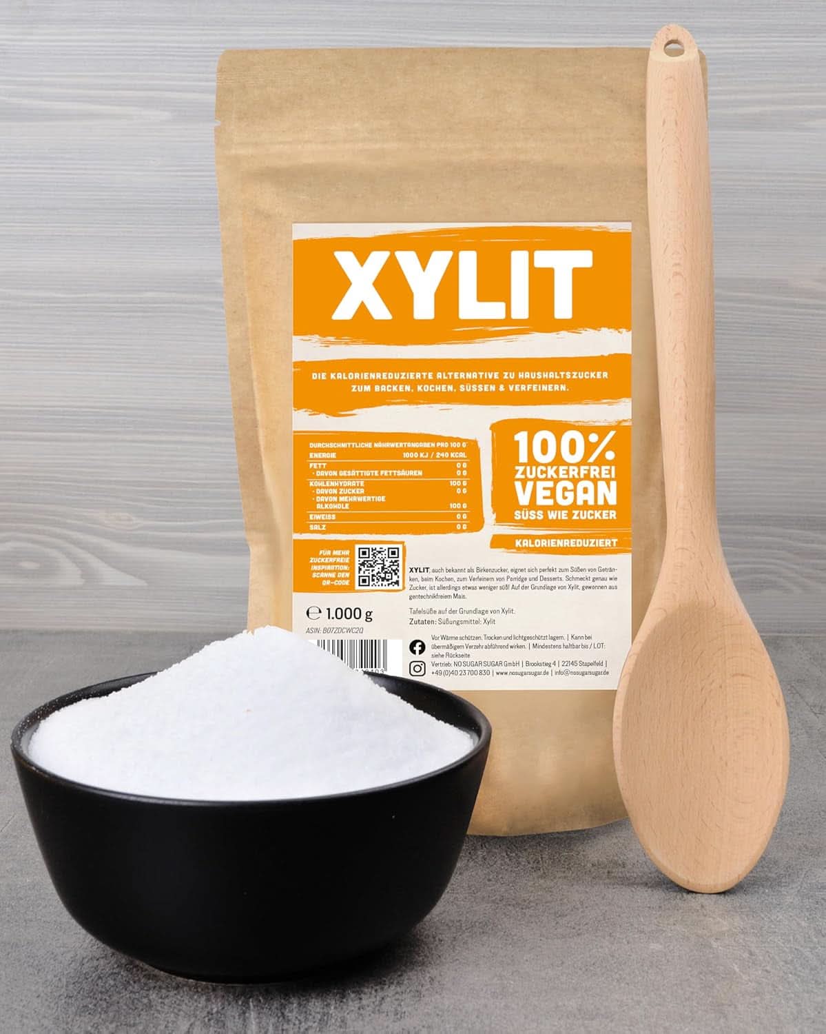Xilitolo premium con potere dolcificante 1:1 rispetto allo zucchero, 1kg Dolcificanti Naty Shop