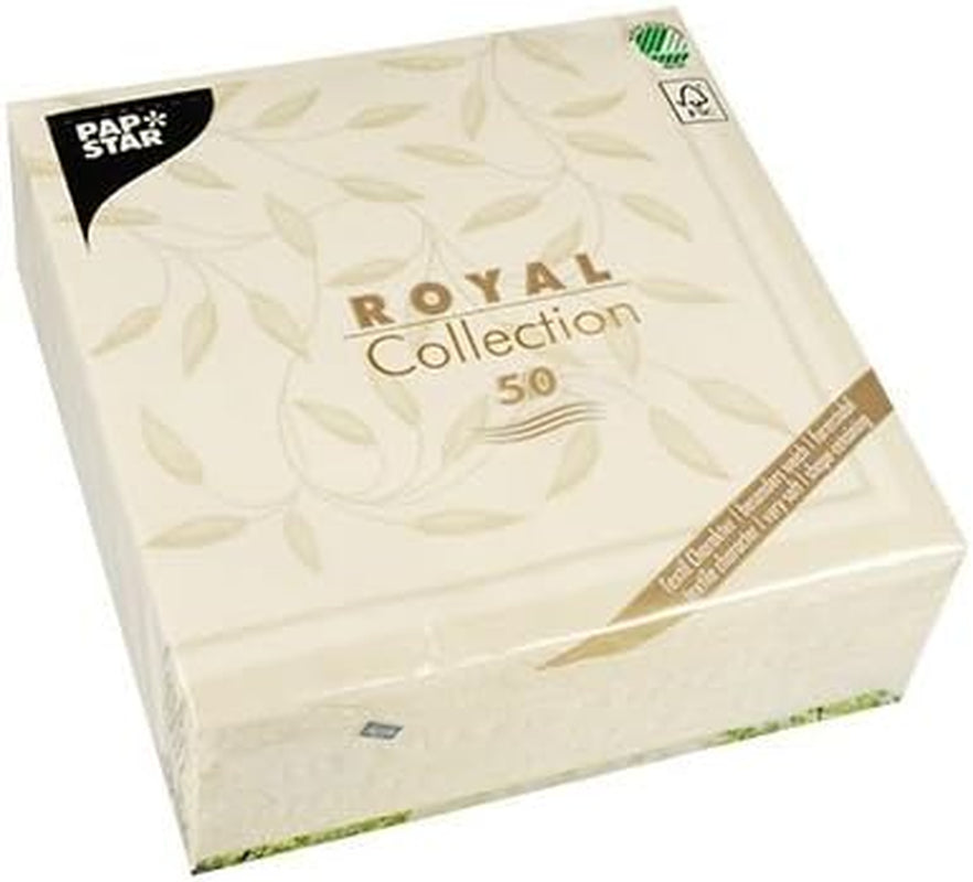 Papstar, 50 tovaglioli "ROYAL Collection" 1/4 pieghe 40 Cm X 40 Cm champagne "Nuovo Mediterraneo", #11651