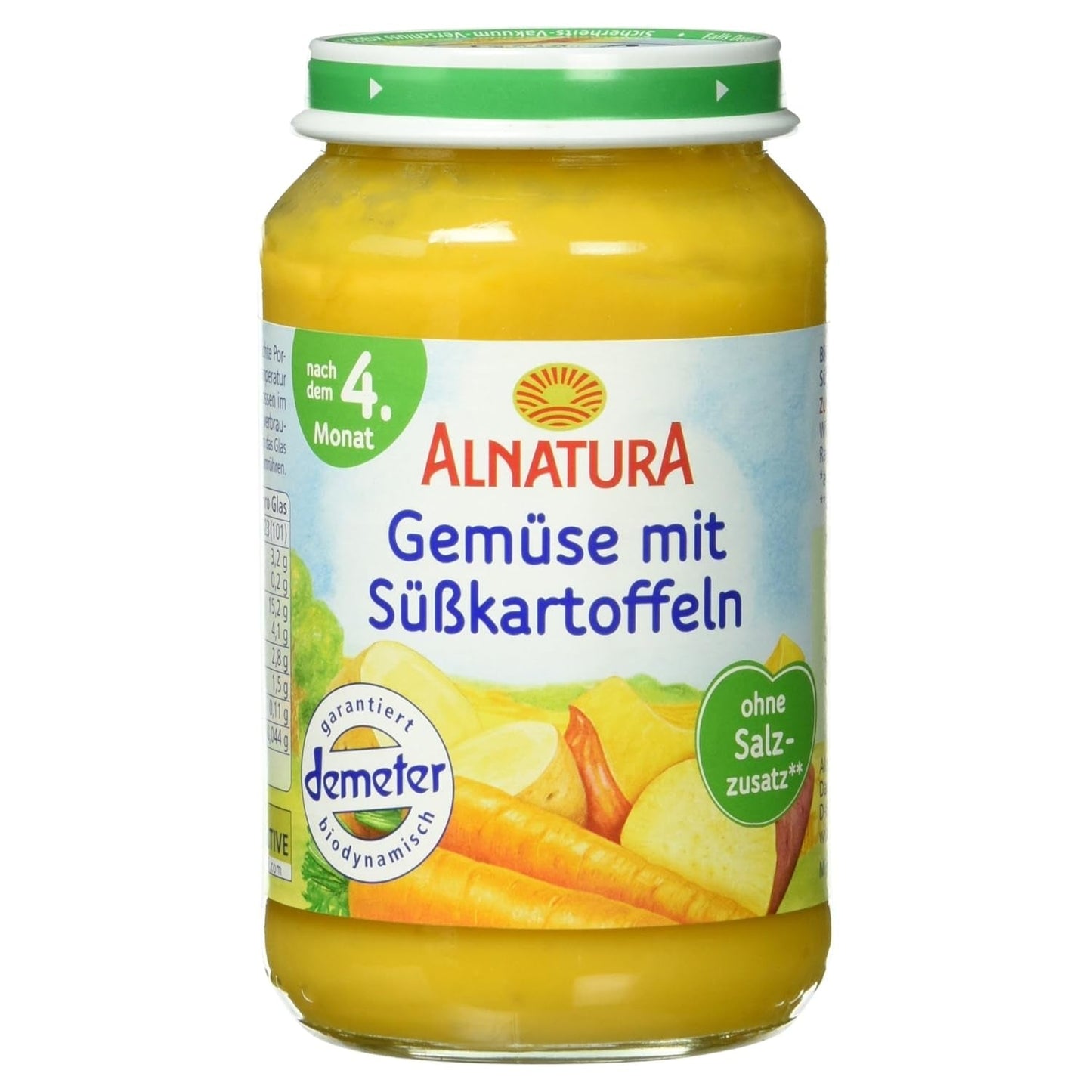Verdure biologiche con patate dolci, dopo 4 mesi, 190g