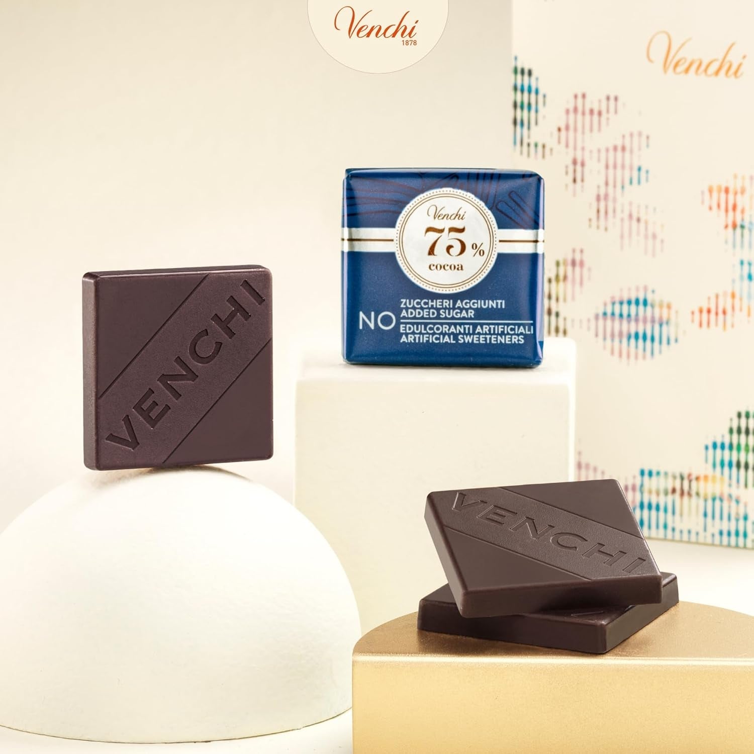 Venchi – Granblend Extra Black 75% NO Zuccheri Aggiunti, 1 kg – NO Dolcificanti Artificiali – Senza Glutine – Vegan