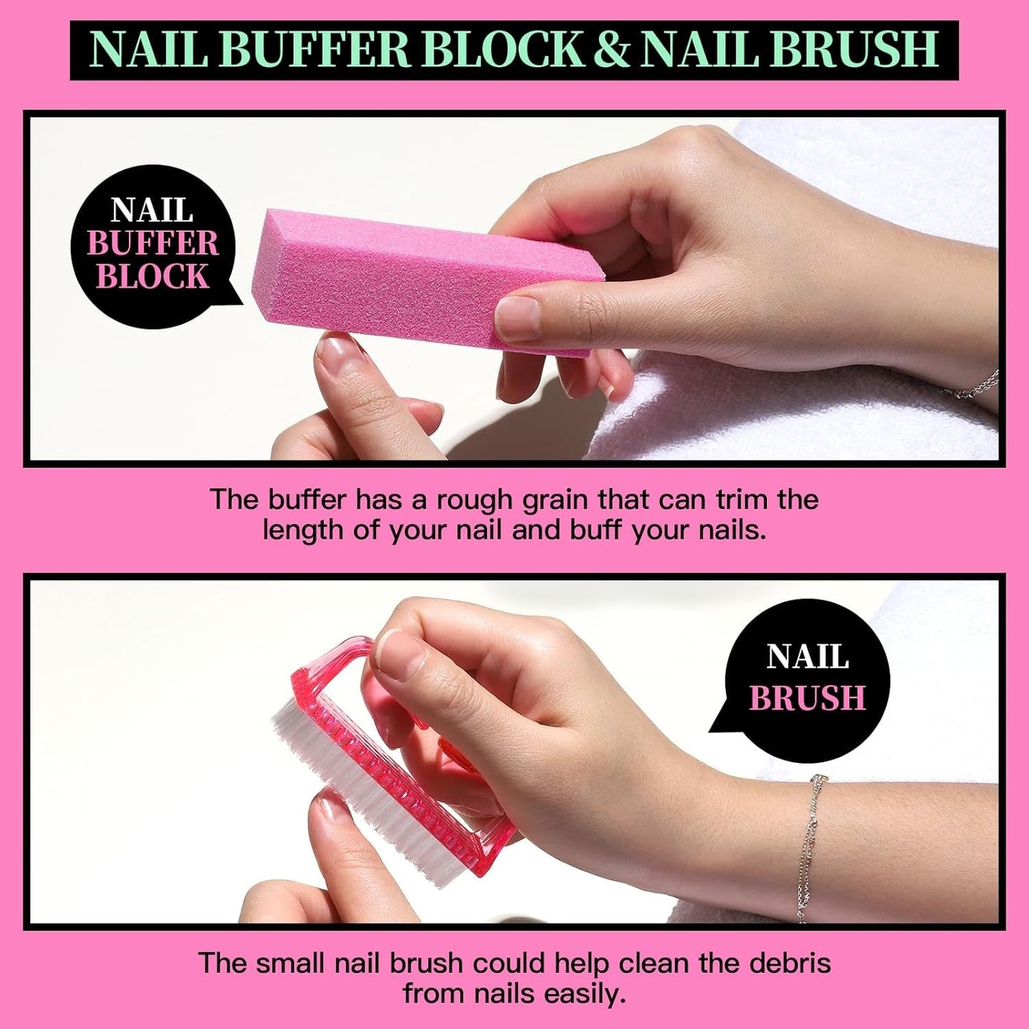 FANDAMEI Set manicure, Buffer Für Nägel, Nagelfeile 100/180, Nagelfeilen Für Gelnägel, Nagelhautschieber, Buffer Für Gelnägel, Feilen Für Gelnägel, Nagelzange, Nagelfeilen Set, Maniküre & Pedicure Set