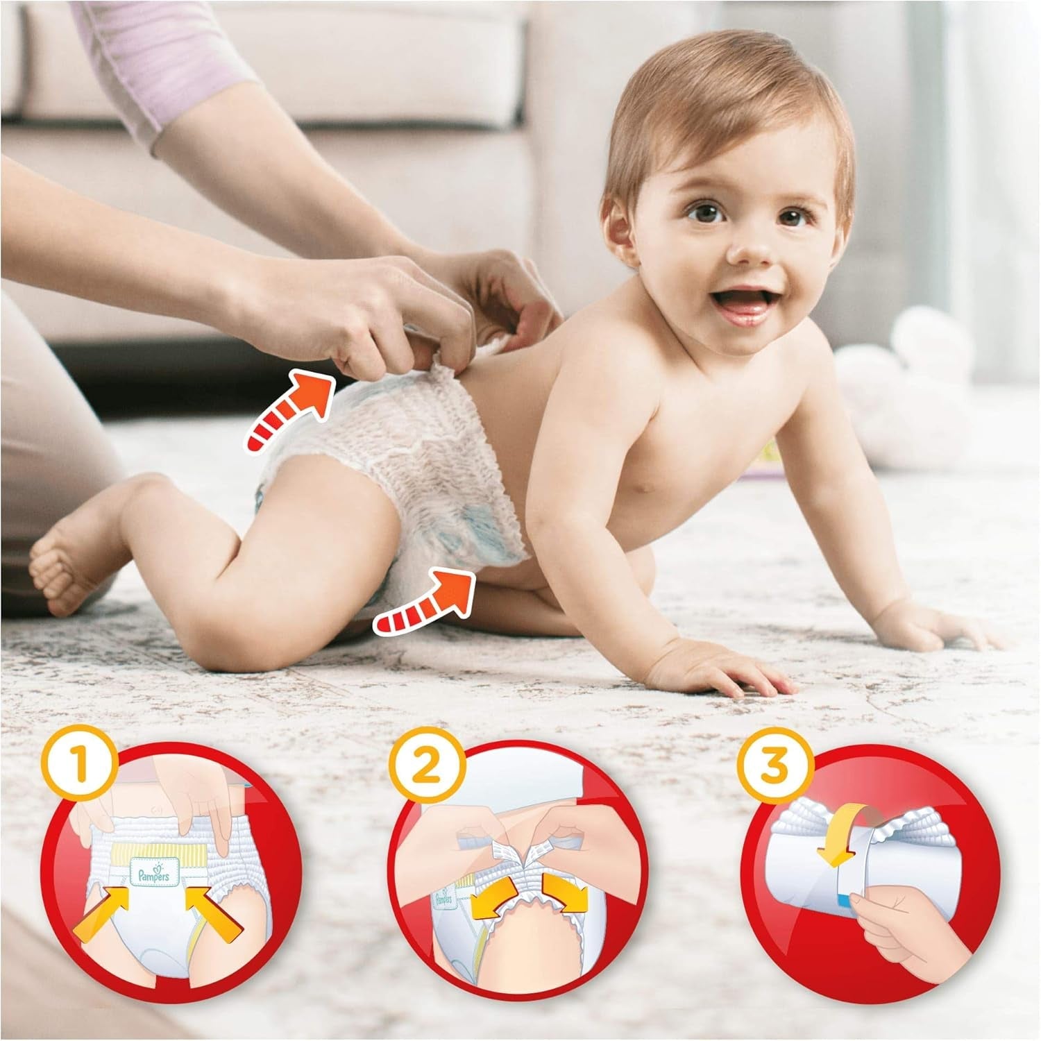 Pampers (vecchia versione), mutandine, taglia 4, 9 kg-15 kg, confezione da tre (1 x 88 pannolini)