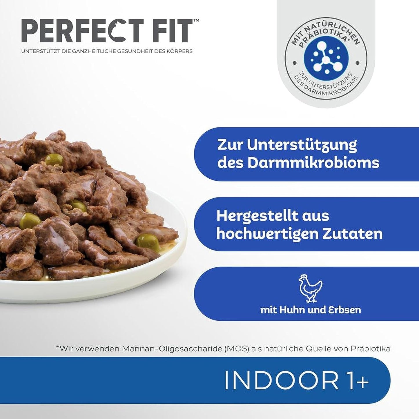PERFECT FIT™ Buste per gatti, indoor, con pollo, 12 x 85 g