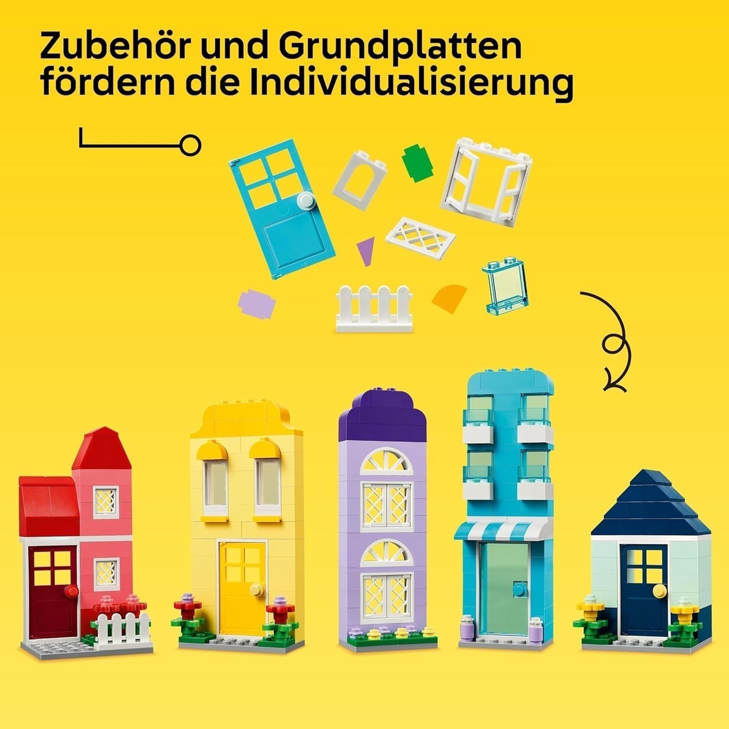 Case creative LEGO Classic, set di mattoncini da costruzione per bambini, giocattolo da costruzione da 850 mattoncini, giocattolo da costruzione con accessori, regalo per ragazzi e ragazze di 4 anni 11035 Set da costruzione Beuche den LEGO-Store