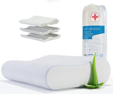 Cuscino ortopedico ORTHOVERSE - cuscino per il collo, cuscino per dormire, cuscino, cuscino in memory foam, cuscino, cuscino per il dolore al collo - regolabile in altezza, fodera in aloe vera, aiuto medico Cuscini ortopedici cervicali Naty Shop 1