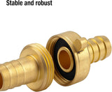 Gardena Raccordo per tubo in ottone, 3 pezzi: raccordo di prolunga per tubo, filettatura 26,5 mm (G 3/4 pollici), per tubi da 13 mm (1/2 pollici) (7151-20)