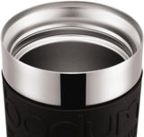 Bodum K11067-01 Caffettiera da viaggio in acciaio inossidabile nera con coperchio di ricambio 350 ml