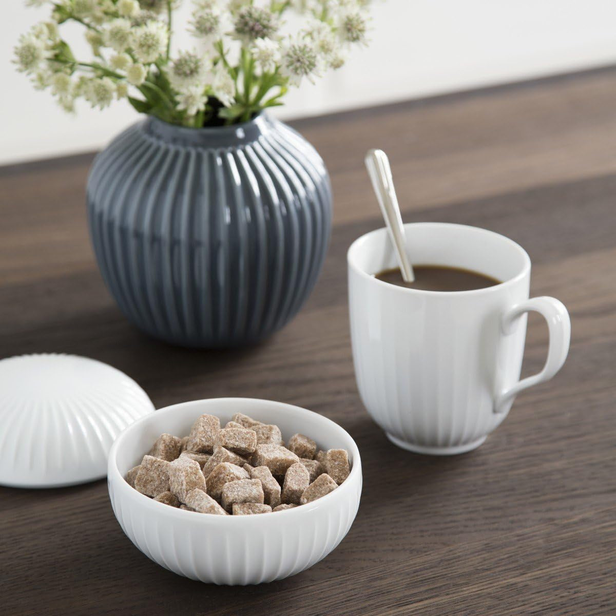 Kähler Bomboniera Ø12 cm Hammershøi Decorazione Design danese, bianco Scatole per alimenti Naty Shop