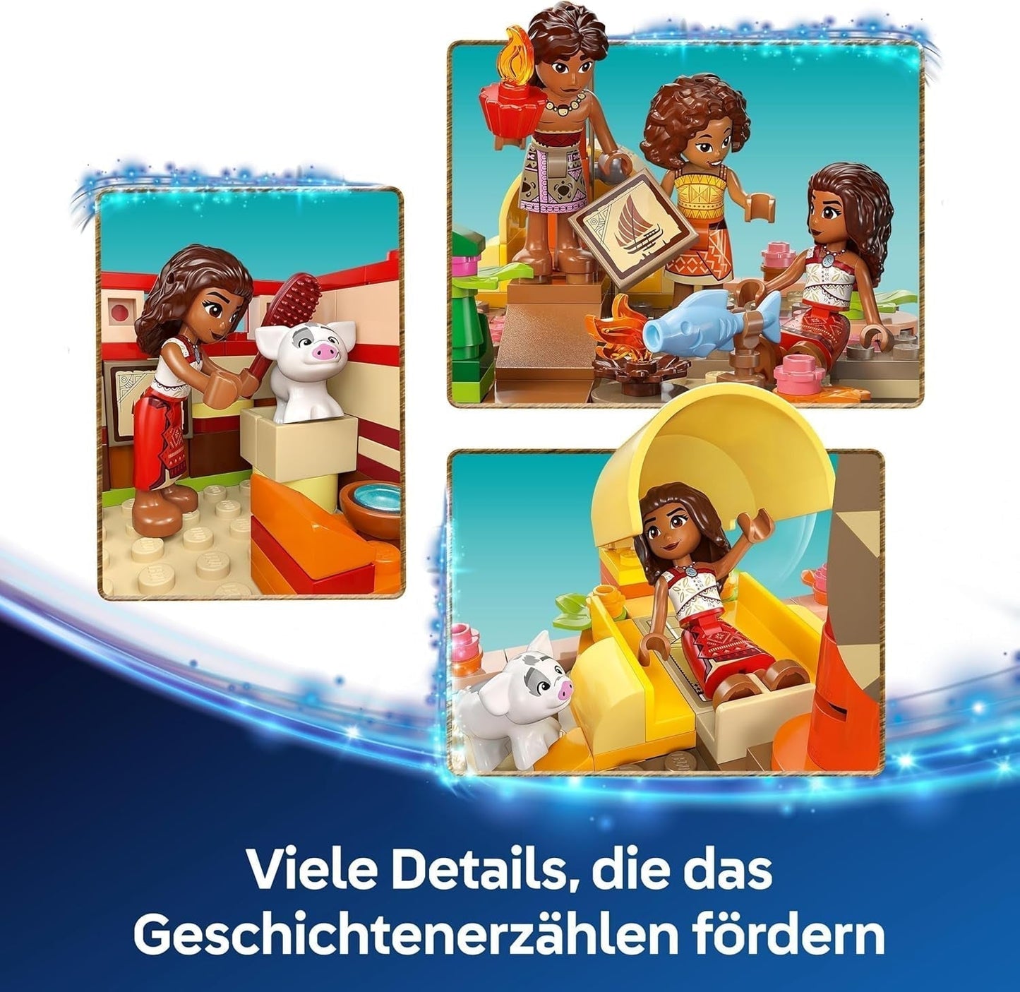 LEGO® Disney Moana 2: La zattera delle avventure di Moana - Barca giocattolo con vele, ponte rimovibile, falò e 3 mini-doll tra cui Loto e Moni - Regalo per ragazze 6+ e fan - 43270 Set di costruzione Beuche den LEGO-Store