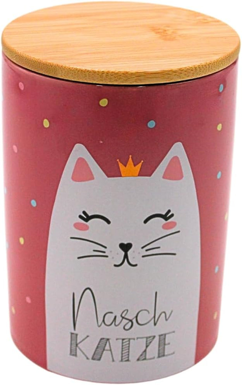 Dekohelden24 Elegante scatola portaoggetti in ceramica/caffè/alimenti freschi/biscotti Hüftgold. Il motivo: pigro. Dimensioni: H/Ø 15,6 x 11 cm. Contenitori per alimenti Naty Shop Cat