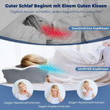 SAHEYER cuscino ortopedico cuscino di supporto per il collo cuscino per la testa, cuscino ergonomico per il collo cuscino per chi dorme sul fianco 60 X 40 X 13/11 cm cuscino in memory foam per chi dorme sul fianco, schiena e stomaco Cuscini ortopedici cervicali Naty Shop