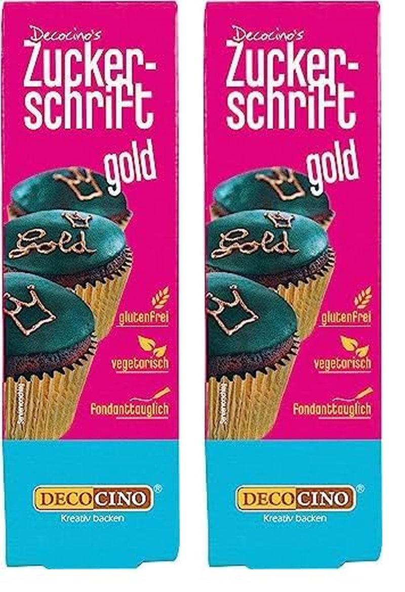 Decocino Scritta Zucchero Rosso - Scritta Colorante Alimentare - Pratico Tubo per Etichettare Fondente e Glassa - Decorazioni da Forno per Torte, Torte e Cupcakes! (Confezione da 2)