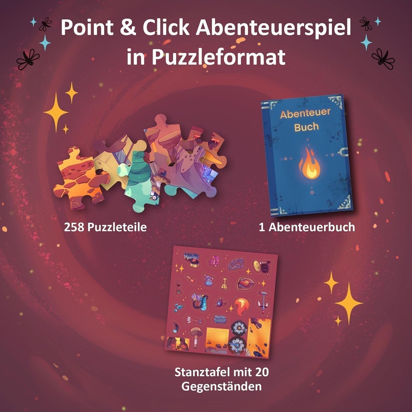KOSMOS 684853 Den Tiefen Des Vulkans Puzzle Avventura, 258 Pezzi, Puzzle Avventura Interattivo per Bambini 8+, Scopri una Storia Avventura con Ogni Pezzo del Puzzle Puzzle Naty Shop