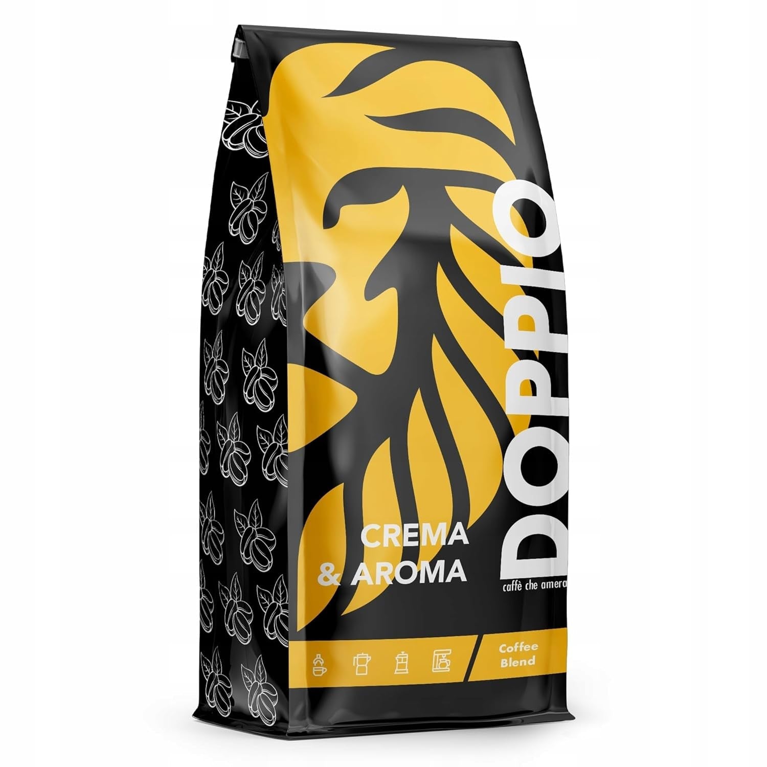 Doppio Crema & Aroma 1KG | Caffè in grani 80% Arabica e 20% Robusta | con note di cacao, frutta secca e caramello | Tostatura fresca e media, bassa acidità | per l'espresso | Caffè Orca Blu