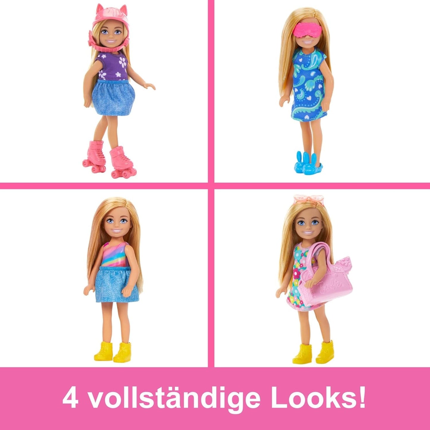 Barbie Chelsea - Set da gioco con bambola e guardaroba, vestiti e accessori, set da 17 pezzi, pieghevole per giocare e riporre in viaggio, HXN03 Naty Shop Dolls