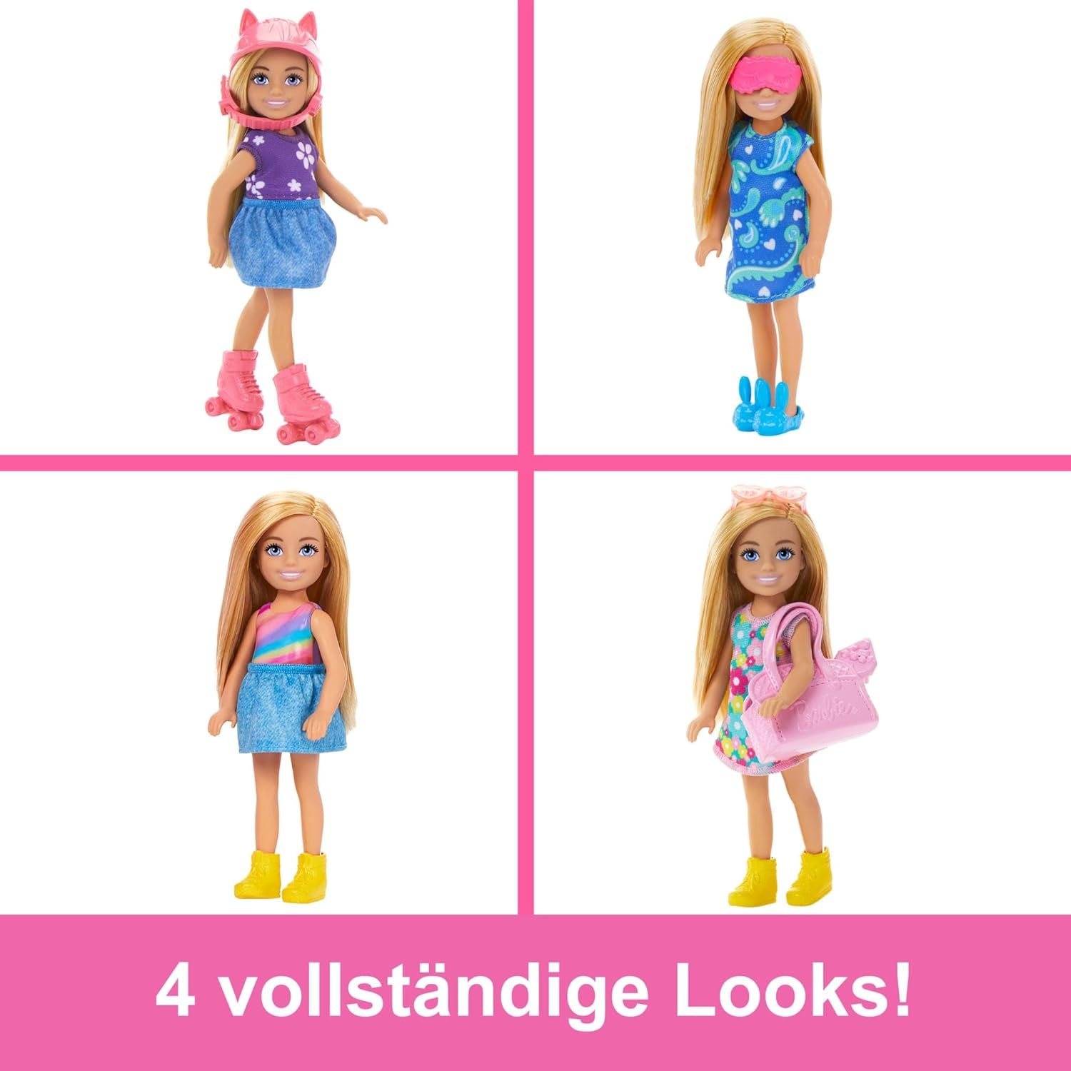 Barbie Chelsea - Set da gioco con bambola e guardaroba, vestiti e accessori, set da 17 pezzi, pieghevole per giocare e riporre in viaggio, HXN03 Naty Shop Dolls