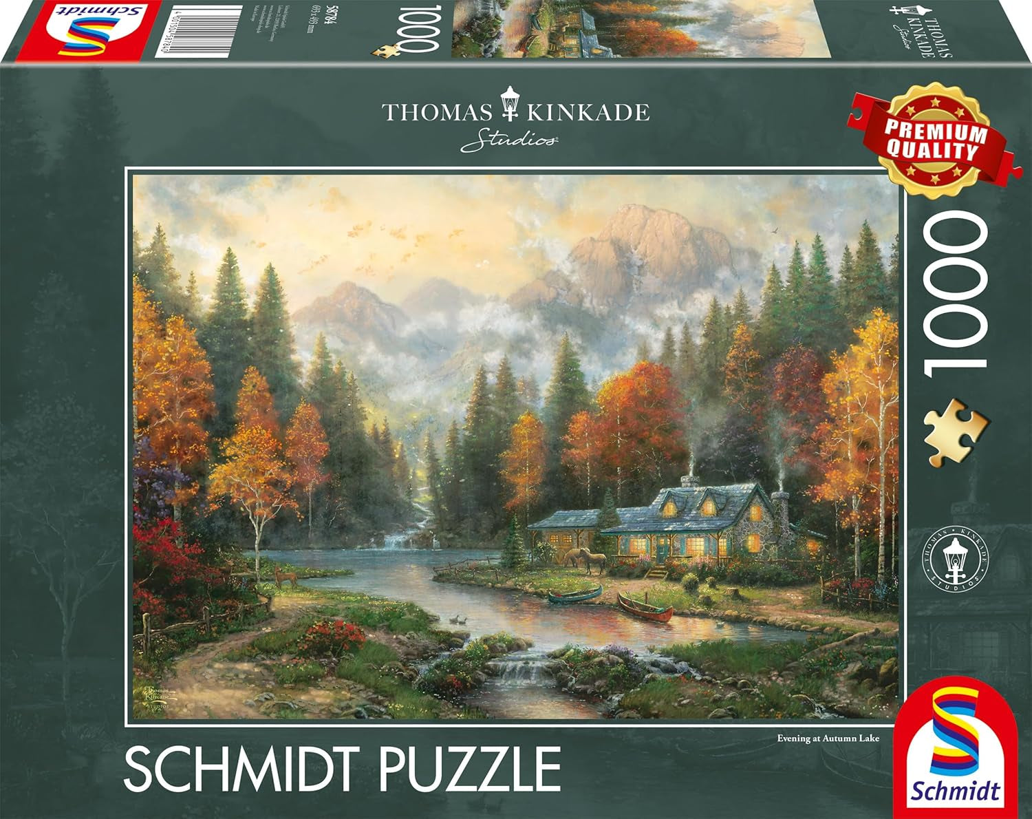 Schmidt Spiele 58784 Thomas Kinkade, Serata al lago d'autunno, puzzle da 1000 pezzi, colorato Puzzle Naty Shop Titolo predefinito