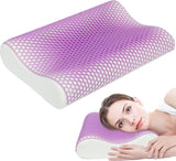 HOMCOM Cuscino per Collo in Memory Foam Cuscino per Collo con Fodera Rimovibile Cuscino per Collo ergonomico 2S Responsivo a 2 Altezze per Diverse Posizioni del Sonno 60x40 cm Bianco Crema