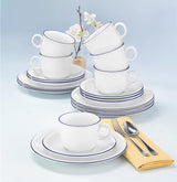Servizio da caffè Seltmann Weiden 18 pezzi | Serie compatta, bordo blu | Il set comprende 6 piatti colazione, 6 tazzine caffè e 6 piattini, colore blu