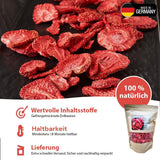'- 150 g Fragole liofilizzate 100% naturali e pure - Fragole secche a fette - Frutta liofilizzata senza zuccheri aggiunti - Scaglie di fragole non zuccherate Prodotti disidratati Naty Shop