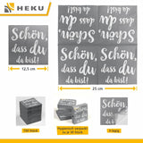 Tovaglioli da cocktail HEKU 'Schön Dass Du Da Bist', 3 strati, 25X25Cm, 150 pezzi I Design elegante I Ideale per festeggiamenti I Praticamente confezionato