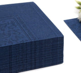 50 tovaglioli "ROYAL Collection" piega 1/4 40 Cm X 40 Cm blu scuro "Ornamenti"