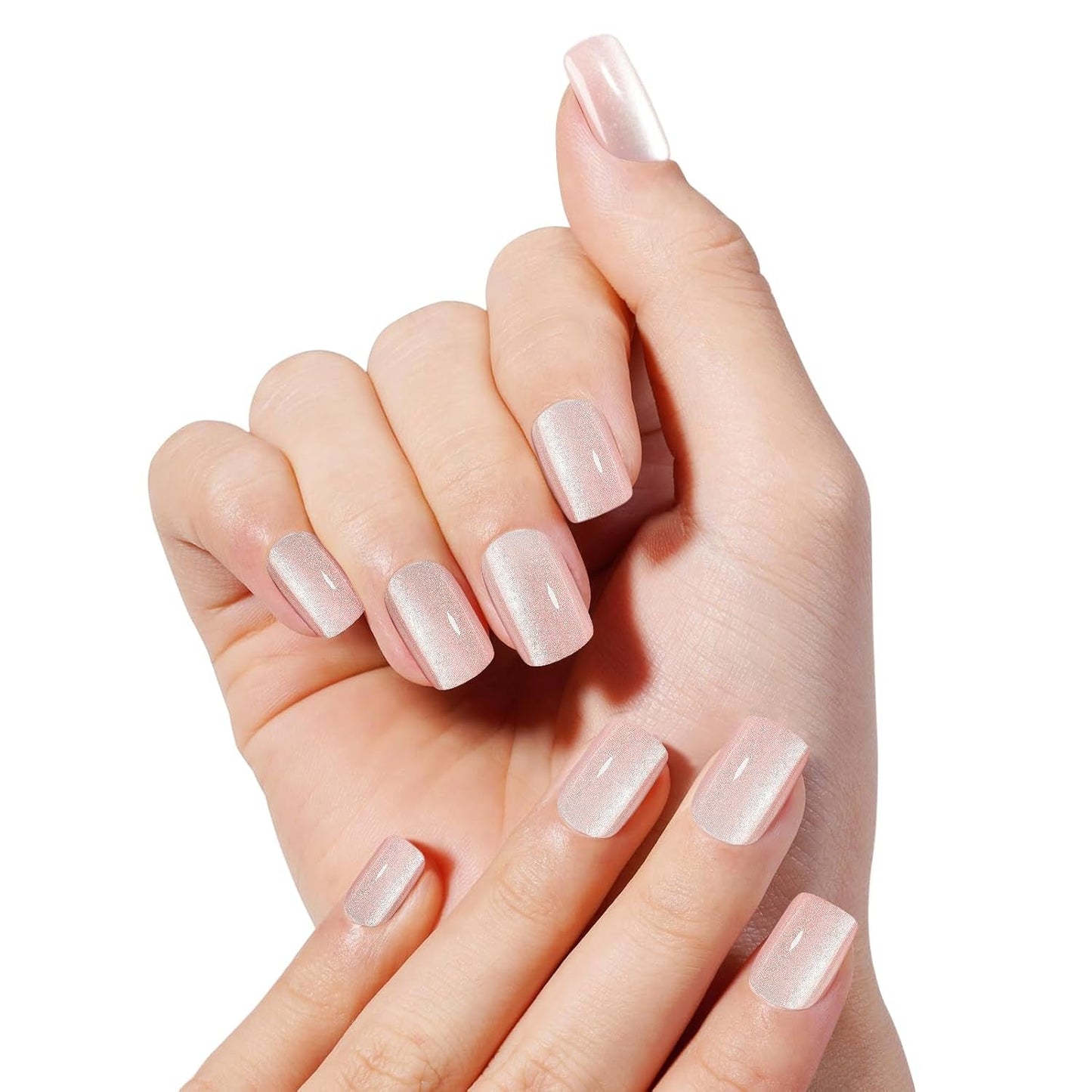 Kiiwah 48 pezzi unghie corte quadrate unghie artificiali rosa colla su punte per unghie corte punte per unghie finte