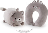 Cuscino per il collo 2 in 1 Cuscino per il collo a forma di U Cuscino per il poggiatesta Cuscino di supporto per il collo Cuscino di supporto per il collo Cuscino per il collo Deformazione per animali di peluche Per il campeggio Escursionismo Auto Aereo Cuscini ortopedici cervicali Naty Shop