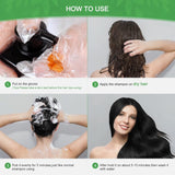 Shampoo istantaneo per capelli neri, Shampoo per tinture naturali per capelli, Copertura grigia al 100% - Facile e veloce, Colore semipermanente per capelli neri, Shampoo per tinture per capelli per uomini e donne Tinture per capelli Naty Shop