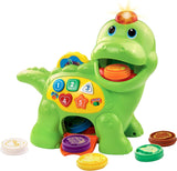 Vtech Baby Feed Me Dino - Dinosauro parlante per nutrire e imparare con canzoni, pulsanti e gioco di domande - Per 12-36 mesi Giocattoli per bambini Naty Shop Single