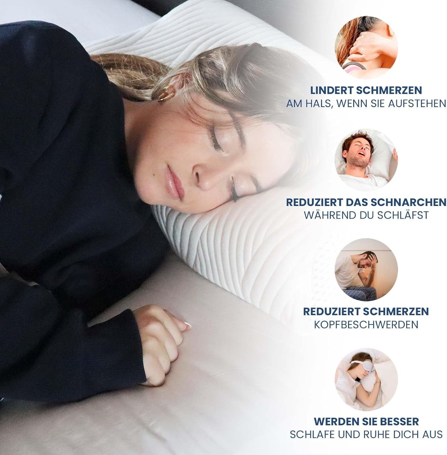 Valentia Medical Cuscino di Supporto per Collo in Memory Foam Cuscino Ortopedico per Dolore al Collo Cuscino per Collo in Memory Foam Fodera Lavabile Ultra Morbida Cuscini Ortopedici Cervicali Naty Shop